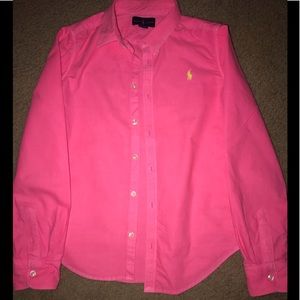 Girls pink polo shirt